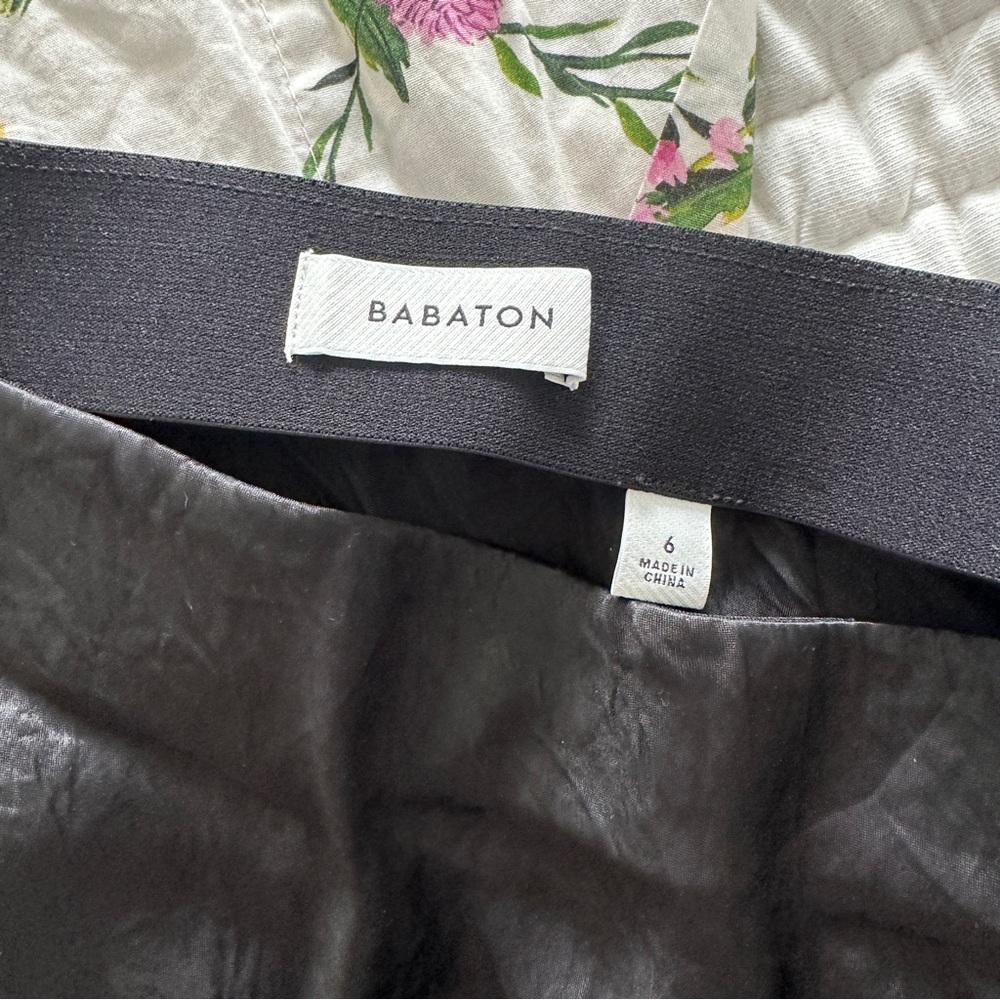Aritzia Babaton Black Satin Midi Skirt